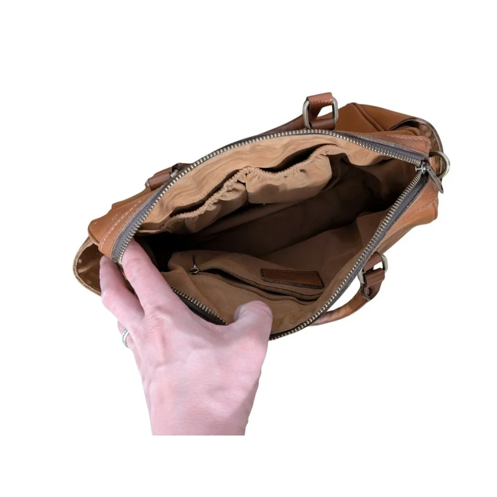 Patricia Nash Skye Satchel Leather‎ Purse Crossbody Handbag Brown